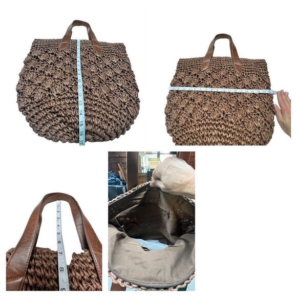Croft & Barrow Straw* Tote Bag * Cocoa * NWOT - Picture 5 of 10